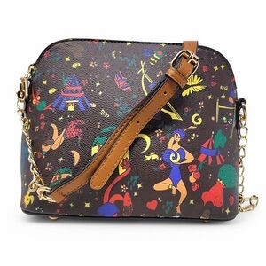Brown Graffiti Mardi Gras Crossbody